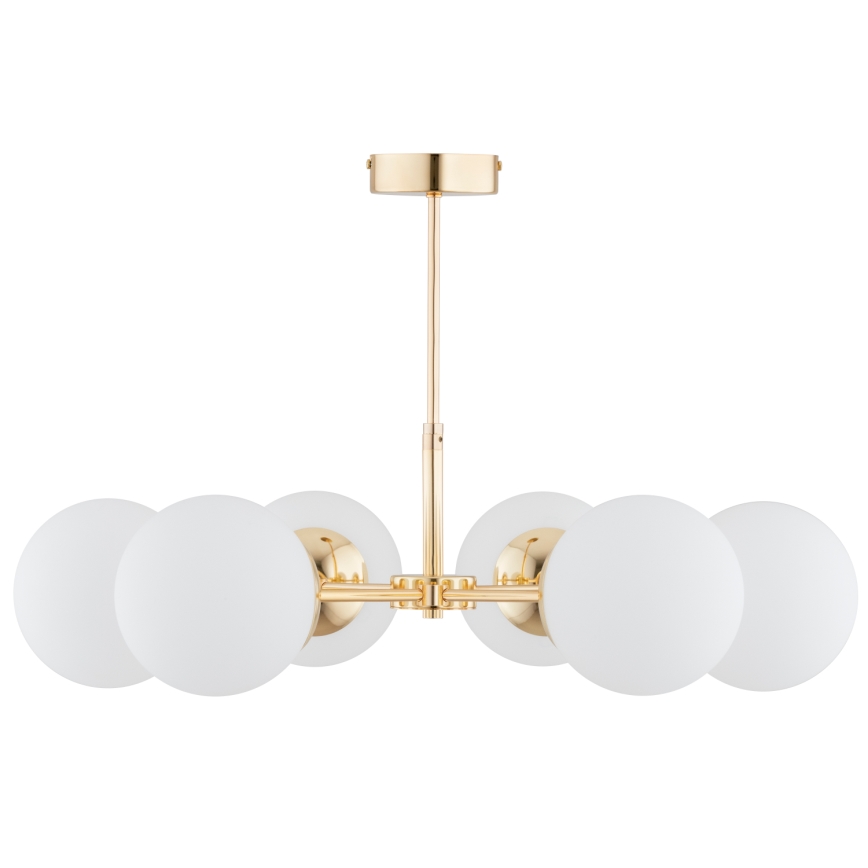 Kronleuchter an einer Stange FOTON 6xE14/40W/230V gold/weiß