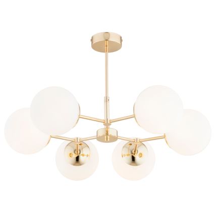 Kronleuchter an einer Stange FOTON 6xE14/40W/230V gold/weiß