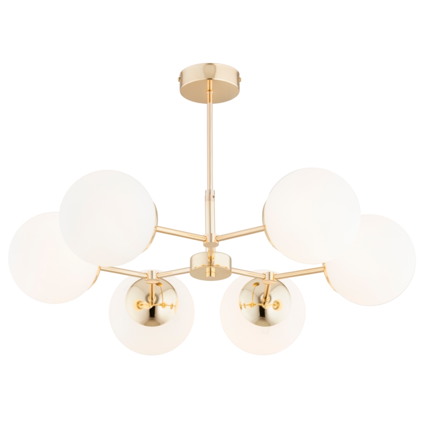 Kronleuchter an einer Stange FOTON 6xE14/40W/230V gold/weiß