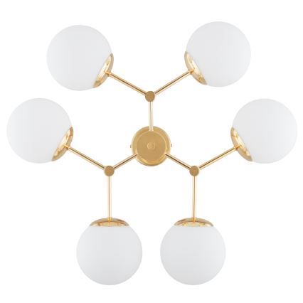 Kronleuchter an einer Stange FOTON 6xE14/40W/230V gold/weiß