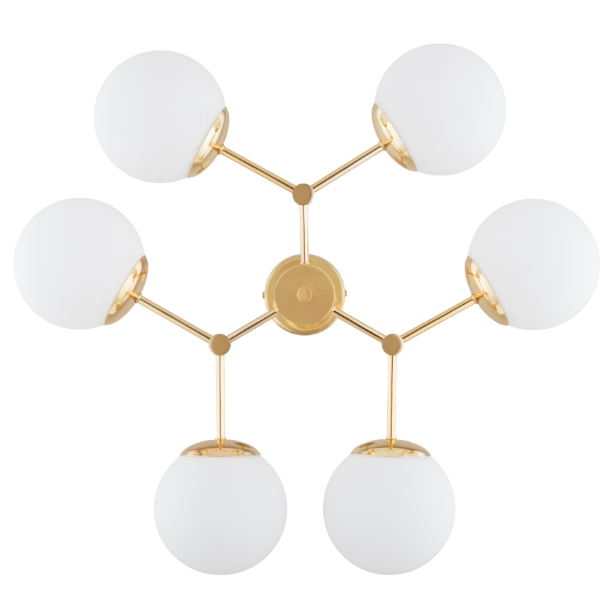 Kronleuchter an einer Stange FOTON 6xE14/40W/230V gold/weiß