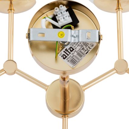 Kronleuchter an einer Stange FOTON 6xE14/40W/230V gold/weiß