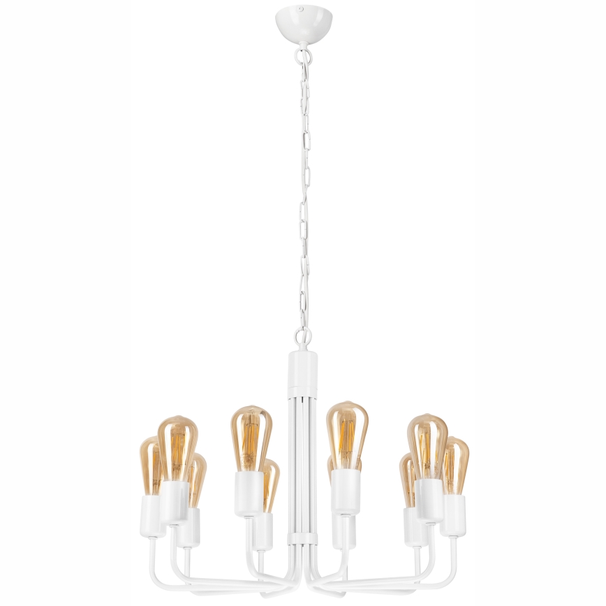 Kronleuchter an Kette 10xE27/60W/230V weiß