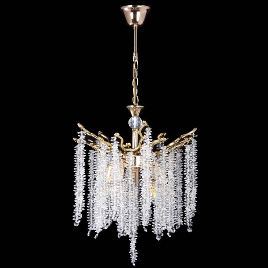 Kronleuchter an Kette 5xE14/60W/230V d 50 cm golden