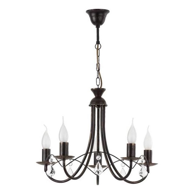 Kronleuchter an Kette ANGELIKA 5xE14/10W/230V schwarz