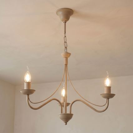 Kronleuchter an Kette ANTON 3xE14/60W/230V beige