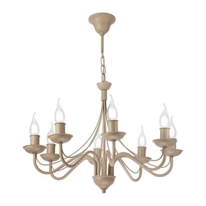 Kronleuchter an Kette ANTON 8xE14/60W/230V beige