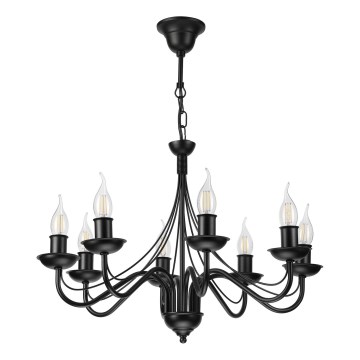 Kronleuchter an Kette ANTON 8xE14/60W/230V schwarz