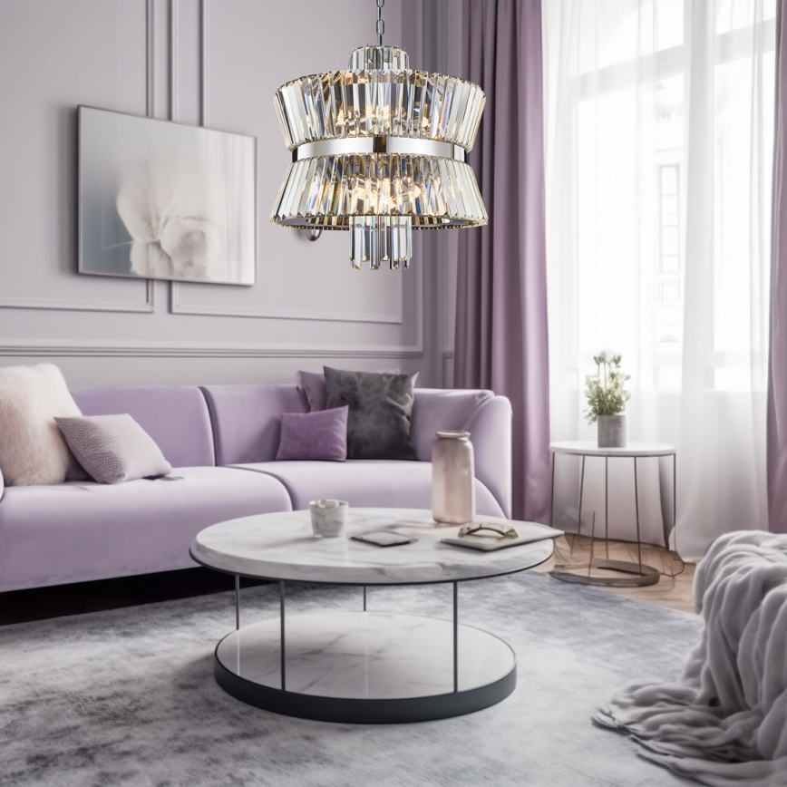 Kronleuchter an Kette AURELIA 12xE14/40W/230V matt Chrom