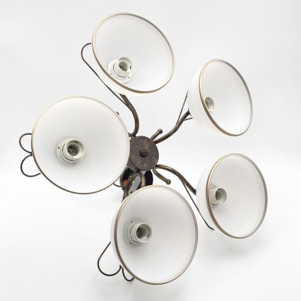 Kronleuchter an Kette COBRA 5xE27/60W/230V Bronze/Patina