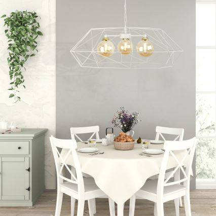 Kronleuchter an Kette DEXA 3xG9/10W/230V Creme/Gold/rauchbeige