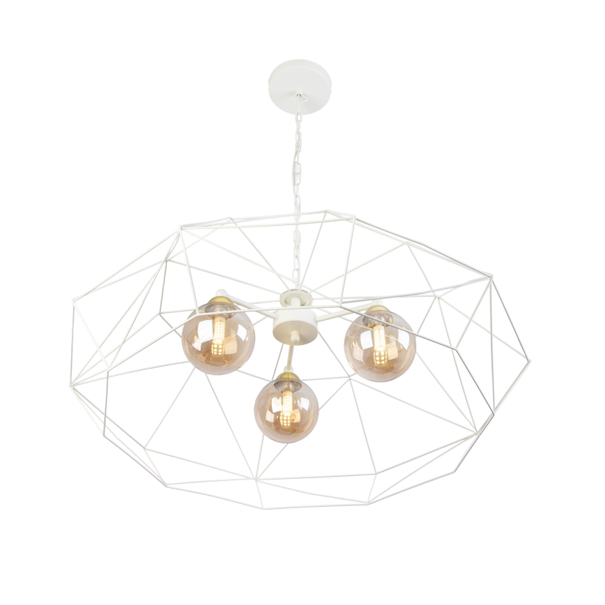 Kronleuchter an Kette DEXA 3xG9/10W/230V Creme/Gold/rauchbeige