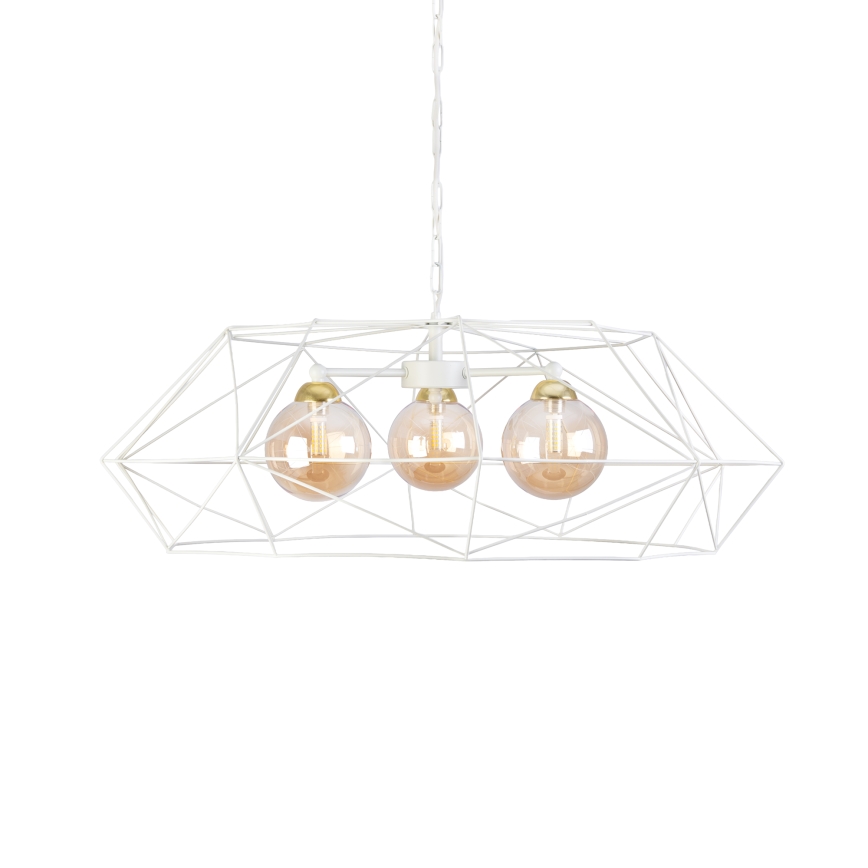 Kronleuchter an Kette DEXA 3xG9/10W/230V Creme/Gold/rauchbeige