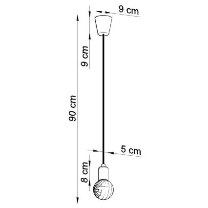 Kronleuchter an Kette DIEGO 1xE27/60W/230V grau