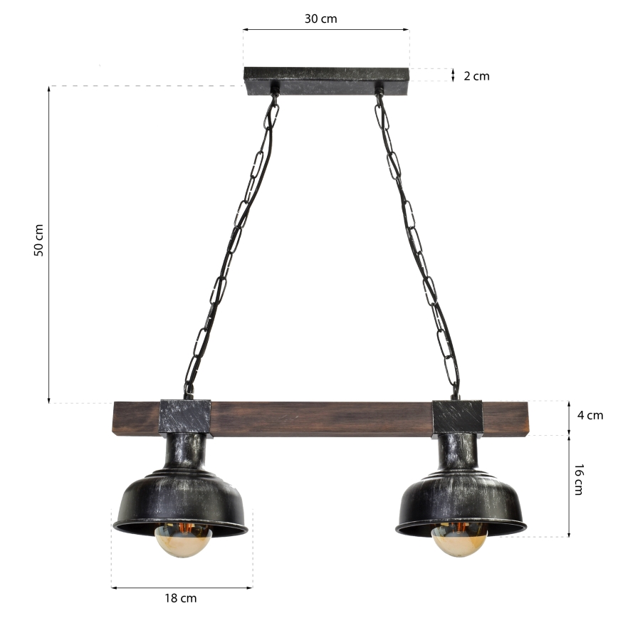 Kronleuchter an Kette FARO 2xE27/60W/230V