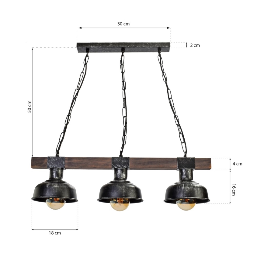 Kronleuchter an Kette FARO 3xE27/60W/230V