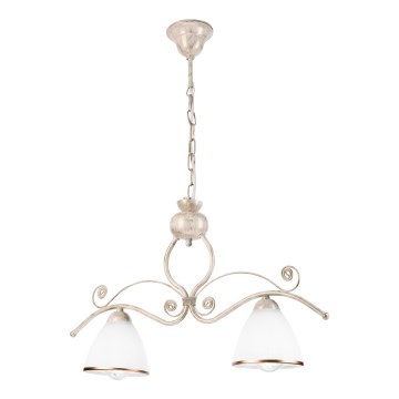 Kronleuchter an Kette RETRO 2xE27/60W/230V Gold/Patina