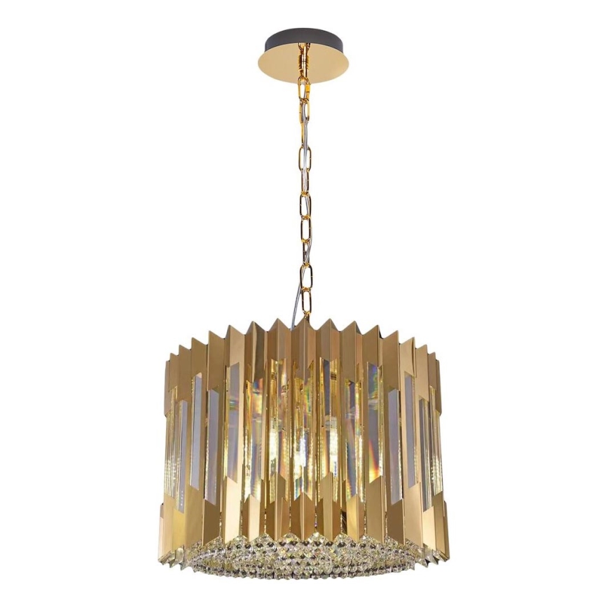 Kronleuchter an Kette RITZ 7xE14/40W/230V d 42 cm golden
