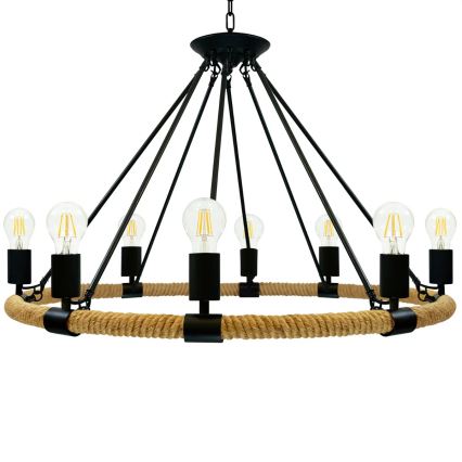 Kronleuchter an Kette ROPE ARTHUR 8xE27/20W/230V