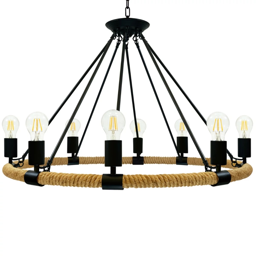Kronleuchter an Kette ROPE ARTHUR 8xE27/20W/230V