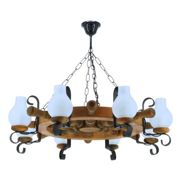 Kronleuchter an Kette TIMONA 8xE14/40W/230V Buche - FSC-zertifiziert