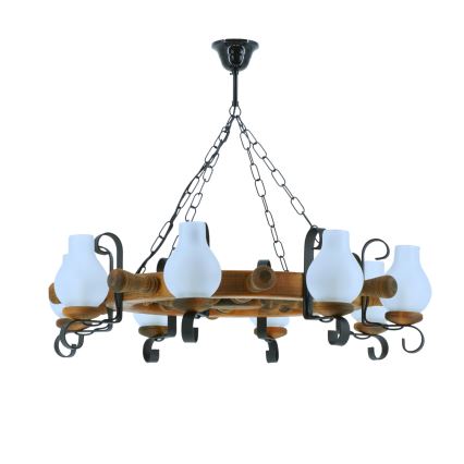 Kronleuchter an Kette TIMONA 8xE14/40W/230V Buche - FSC-zertifiziert