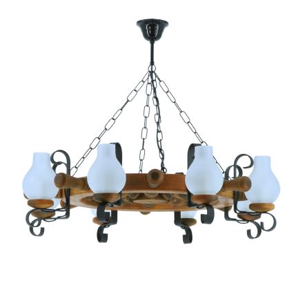 Kronleuchter an Kette TIMONA 8xE14/40W/230V Buche - FSC-zertifiziert