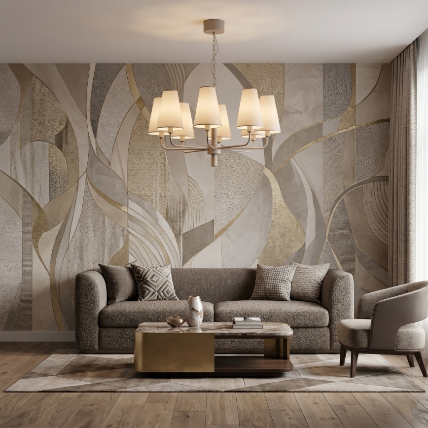 Kronleuchter an Kette TORTOLA 8xE14/15W/230V beige