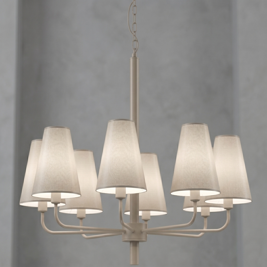 Kronleuchter an Kette TORTOLA 8xE14/15W/230V beige
