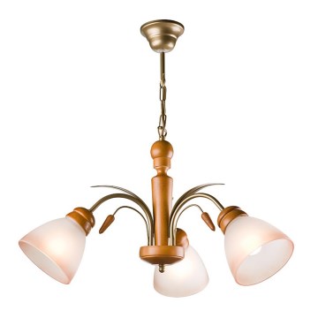 Kronleuchter an Kette TULIPAN 3xE27/60W/230V Buche