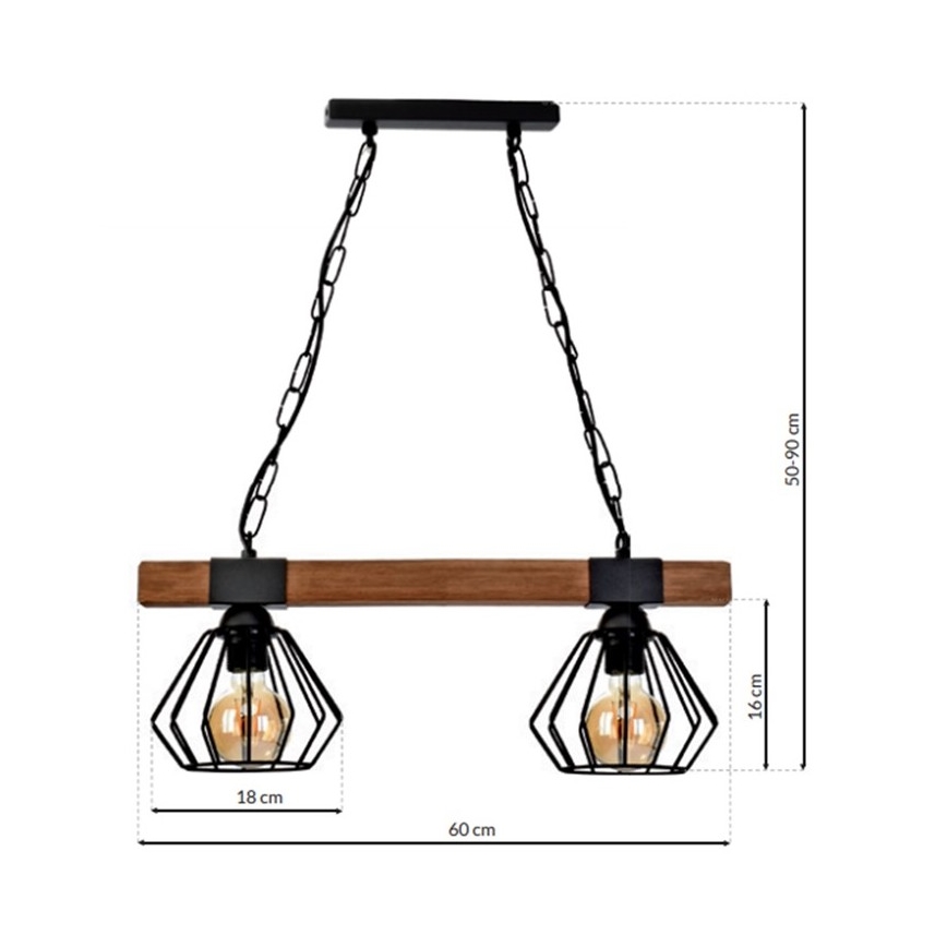Kronleuchter an Kette ULF 2xE27/60W/230V