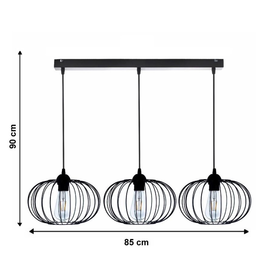 Kronleuchter an Schnur BOCCA 3xE27/60W/230V