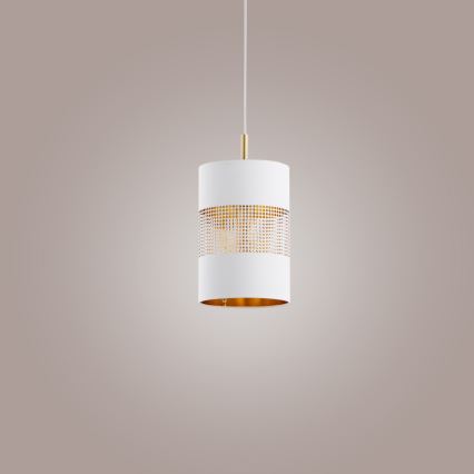 Kronleuchter an Schnur BOGART 1xE27/15W/230V weiß/gold