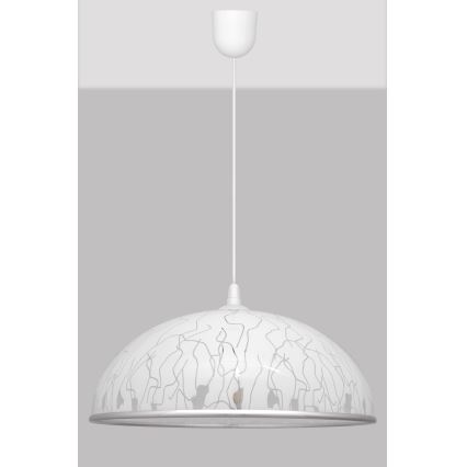 Kronleuchter an Schnur CIRCLE 1xE27/15W/230V weiß