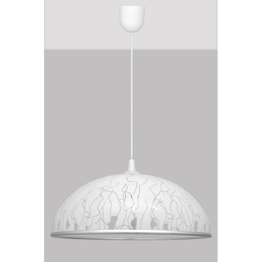 Kronleuchter an Schnur CIRCLE 1xE27/15W/230V weiß