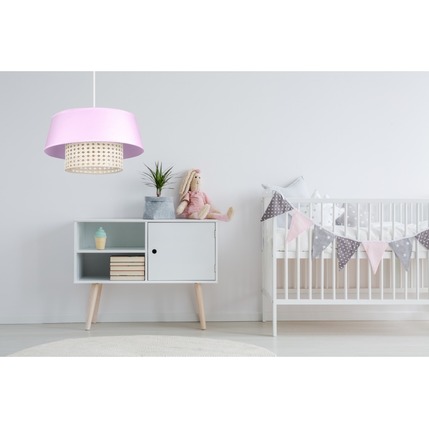 Kronleuchter an Schnur CONA 1xE27/60W/230V Durchmesser 35 cm rosa