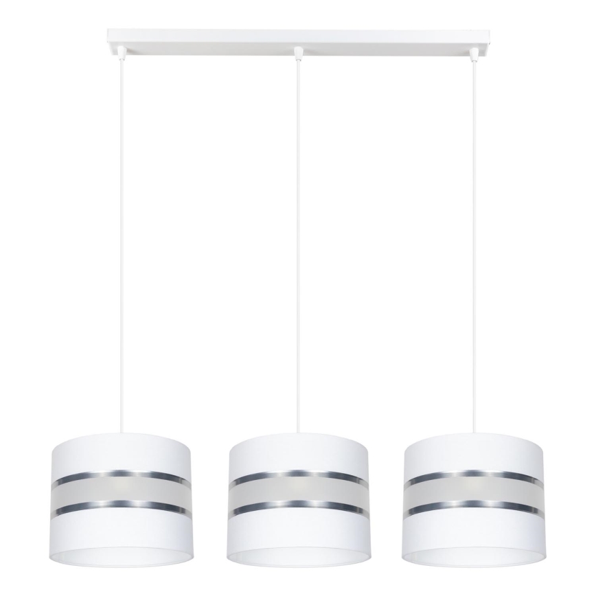 Kronleuchter an Schnur CORAL 3xE27/60W/230V weiß