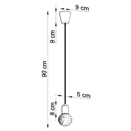 Kronleuchter an Schnur DIEGO 1xE27/60W/230V grün