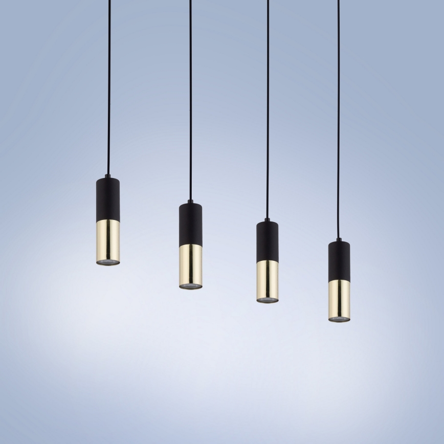 Kronleuchter an Schnur ELIT 4xGU10/10W/230V schwarz