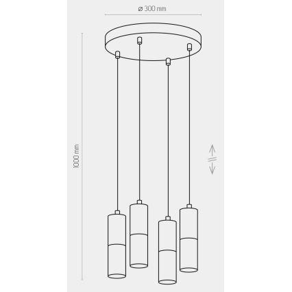 Kronleuchter an Schnur ELIT 4xGU10/10W/230V weiß