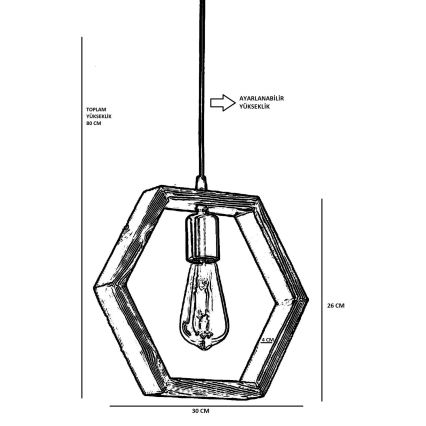 Kronleuchter an Schnur GEOMETRIK 1xE27/60W/230V