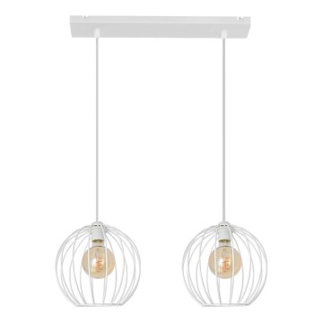Kronleuchter an Schnur MERCURE 2xE27/15W/230V weiß