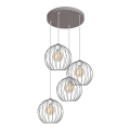 Kronleuchter an Schnur MERCURE 4xE27/15W/230V grau