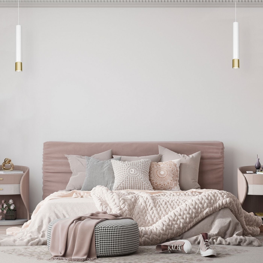 Kronleuchter an Schnur NEST 1xGU10/8W/230V weiß/gold