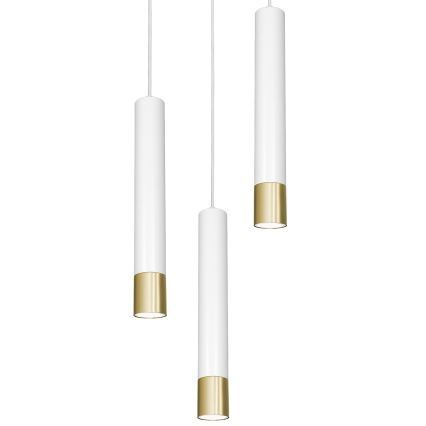 Kronleuchter an Schnur NEST 3xGU10/8W/230V weiß/gold rund