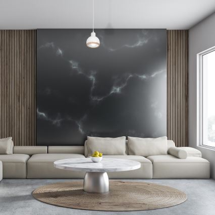Kronleuchter an Schnur OVAL 1xE27/60W/230V weiß