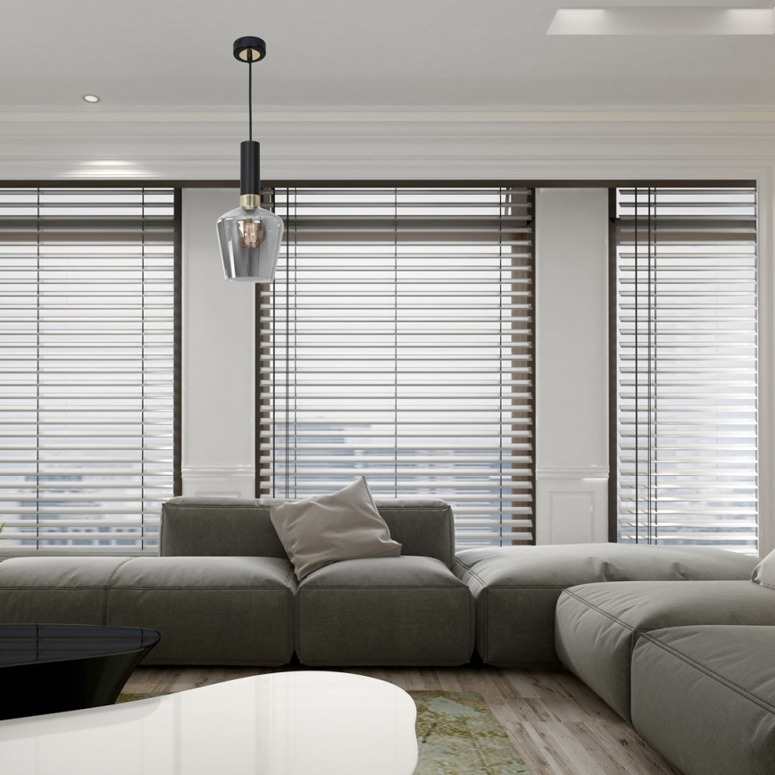 Kronleuchter an Schnur ROMA BLACK 1xE27/60W/230V