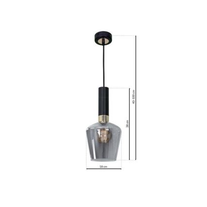Kronleuchter an Schnur ROMA BLACK 1xE27/60W/230V