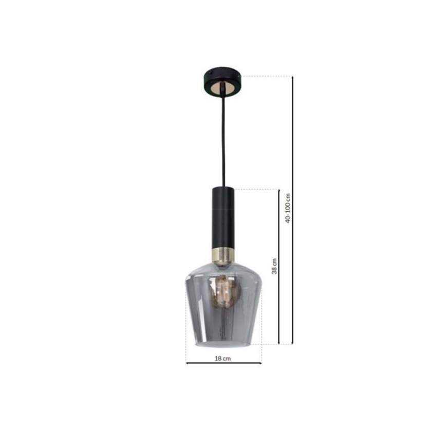 Kronleuchter an Schnur ROMA BLACK 1xE27/60W/230V