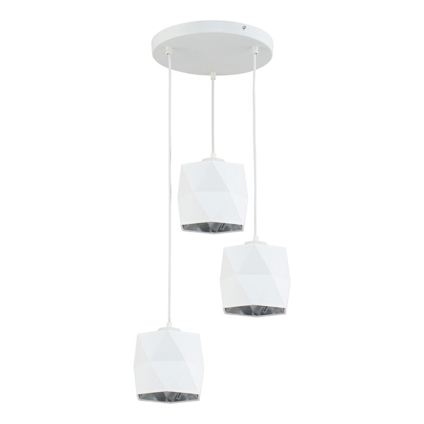 Kronleuchter an Schnur SIRO 3xE27/15W/230V weiß/silbern